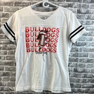 White Georgia Bulldogs Graphic T-Shirt‎